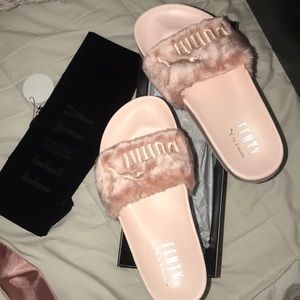 Fenty light pink slides
